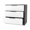 Homeroots 28" White and Gray Three Drawer Dresser 534959 - alternate 3