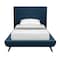 Homeroots Denim Blue Solid Wood Twin Upholstered Linen Bed 544843 - alternate 2