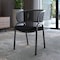 Leisuremod Ervilla Dining Chair in Black Steel Frame with Black Wicker Back and Black Seat, 4PK ECBL-20BL-BL4 - alternate 4