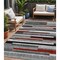 Homeroots 5' X 8' Gray Black And Red Striped Washable Indoor Outdoor Area Rug 613273 - alternate 1