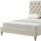 Homeroots Beige Solid Wood King Tufted Upholstered Linen Bed with Nailhead Trim 544947 - alternate 2