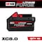 Milwaukee Tool Cordless Battery, 8 Ah, Li-Ion, 18V DC 48-11-1883 - alternate 1