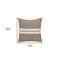 Homeroots 20" X 20" Brown Striped Cotton Zippered Pillow 535242 - alternate 1