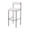 Homeroots Set of Two 30" Ivory and Black Shearling and Steel Low Back Bar Height Bar Chairs 555748 - alternate 3