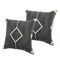 Homeroots Set of Two 20" Black And Off White Diamond Cotton Throw Pillows, 2PK 588366 - alternate 2