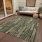 Homeroots 10' X 14' Olive Green And Dark Olive Green Striped Washable Indoor Outdoor Area Rug 608963 - alternate 5