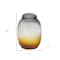 Homeroots 10" Charcoal And Orange Ombre Round Glass Table Vase 574233 - alternate 3