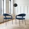 Armen Living Morgan Upholstered Dining Chair with Matte Black Iron and Blue Fabric - Set of 2 LCMOSIBLKBLU - alternate 4