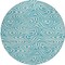 Homeroots 8' Teal Blue And Ivory Round Abstract Washable Indoor Outdoor Area Rug 599018 - alternate 4