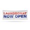 Signmission Laundromat Now Open, 18 Inch x 48 Inch, Vinyl Banner B-30724 - alternate 1