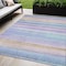 Homeroots 5' X 8' Lavender Sky Blue And Beige Striped Washable Indoor Outdoor Area Rug 631216 - alternate 1