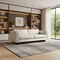 Homeroots 84" Ivory Fabric Sofa With Walnut Legs 641137 - alternate 3