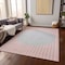 Homeroots 9' X 12' Pink And Silver Striped Washable Indoor Outdoor Area Rug 597191 - alternate 3