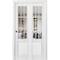 Sartodoors Sliding Closet Bi-fold Doors, Felicia 3599 White Silk with Clear Glass, Sturdy Tracks Moldings Tri FELICIA3599BF-BEM-64 x 96 (2* 32x96) - alternate 1