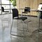 Flash Furniture Commercial Plastic Stack Stool with Contoured Back and Sled Base in Black RUT-239AH-CS-BK-CHR-GG - alternate 3