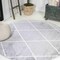 Jonathan Y Cole Minimalist Diamond Trellis Light Gray/White 5 ft Round Area Rug SEU102G-5R - alternate 1