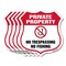 Signmission Private Property Shield Sign No Trespass, 12 inch X 12 inch, Aluminum Metal Sign, 5PK SHI-A-5Pack-12-447 - alternate 1