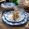 Elama Blue Garden 12 Piece Scalloped Lightweight Melamine Dinnerware Set in Blue EL-BLUEGARDEN - alternate 4
