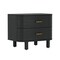 Manhattan Comfort Solara 30 in Solid Wood Nightstand in Black (2-Drawer) NS1788-2 - alternate 3