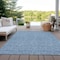Homeroots 3' X 5' Denim Blue Black And Ivory Geometric Washable Indoor Outdoor Area Rug 596722 - alternate 2