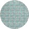 Homeroots 8' Teal Blue And Ivory Round Geometric Washable Indoor Outdoor Area Rug 583320 - alternate 3