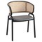 Leisuremod Ervilla Dining Chair with Stainless Steel Legs Velvet Seat and Wicker Back, Grey, 2PK EC20GR2 - alternate 4