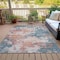 Homeroots 10' X 14' Coral And Teal Blue Abstract Washable Indoor Outdoor Area Rug 631974 - alternate 5