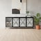 Homeroots 79in Black And White Iron Sideboard Soft Close with Four Glass Doors 611014 - alternate 3