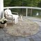 Homeroots 8' Beige And Brown Round Abstract Washable Indoor Outdoor Area Rug 605532 - alternate 2