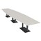 Skutchi Designs Hexagon Conference Table With Power Unit, 48 in W, 192 in L, Ivory HAR-HEX.IR-48X192-DOU.BK-K458-NA - alternate 1