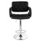 Elama Faux Leather Tufted Bar Stool in Black with Chrome Base and Adjustable Height ELM-749-BLK - alternate 2