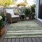Homeroots 5' X 8' Sage And Beige Striped Washable Indoor Outdoor Area Rug 605904 - alternate 3