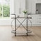 Homeroots 15in Black Solid Wood and Steel Round Rolling Kitchen Cart With Storage 376019 - alternate 4
