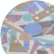 Homeroots 8' Brown Teal Blue And Ivory Round Geometric Washable Indoor Outdoor Area Rug 617952 - alternate 3