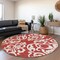 Homeroots 8' Red And Ivory Round Damask Washable Indoor Outdoor Area Rug 614457 - alternate 2