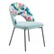 Homeroots Set of Two Green and Black Velvet And Steel Tropical Floral Dining Side Chairs, 2PK 555771 - alternate 3