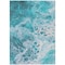 Homeroots 3' X 5' Teal Blue And Ivory Abstract Washable Indoor Outdoor Area Rug 618322 - alternate 4