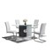 Homeroots 36" Clear And Gray Glass And Stainless Steel Double Pedestal Base Dining Table 383831 - alternate 3