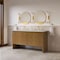 James Martin Vanities Hudson 60" Double Vanity, Honey Oak w/ 3 CM Siberian Silestone Top 435-V60D-HNO-3SFR - alternate 2