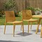 Homeroots Set of Two Gold Heavy Duty Plastic Outdoor Stacking Accent Chairs, 2PK 565231 - alternate 2