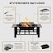 Pure Garden 37-inch Outdoor Fire Pit Table, Black 50-153 - alternate 3