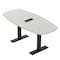 Skutchi Designs Arc Boat Conference Table With Power, 36 in W, 72 in L HAR-ABOT-36X72-T.BK-U779-EBLK - alternate 1