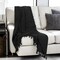 Homeroots Black Woven 100% Woven Textured Cotton Throw Blanket 518839 - alternate 2