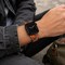 Elegani Alligator-Embossed Leather Band Compatible with Apple Watch 45mm, Orange, Yellow Gold Buckle LAT5-ORG-YGD-45 - alternate 2