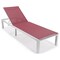 Leisuremod Marlin White Aluminum Patio Chaise Lounge Chair Set of 2 with Square Fire Pit Table, Burgundy MLWCF21-77BRG2 - alternate 2