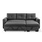 Homeroots 92" Dark Gray Polyester Blend Convertible Futon Sleeper Sofa With Black Legs 544959 - alternate 2