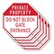 Signmission Private Property Do Not Block Gate, 10 inch X 10 inch, Aluminum Metal Signs, 5PK OC-A-5Pack-10-134 - alternate 1