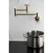Kingston Brass Wall Mount Pot Filler Faucet with Knurled Handle, Polished Brass KS8102RKX - alternate 2