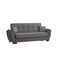 Homeroots 93" Gray Microfiber Convertible Futon Sleeper Sofa And Toss Pillows With Storage 607070 - alternate 3