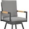 Homeroots 48" Dark Gray Metal Swivel Outdoor Bar Height chair with Footrest 571178 - alternate 2